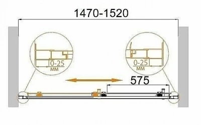 Душевая дверь Cezares MOLVENO-BF-1-150-C-Cr-IV стекло прозрачное/профиль хром