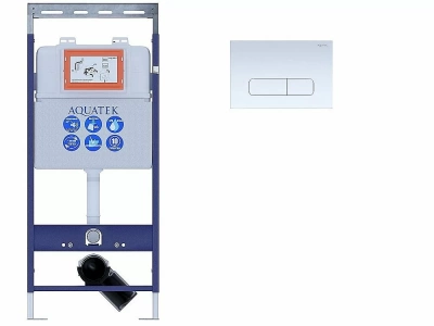 Инсталляция для унитаза Aquatek Easy Fix INS-0000009 с кнопкой KDI-0000013 белая