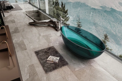 Ванна Abber Kristall AT9702Aquamarin 180x85 бирюзовая прозрачная