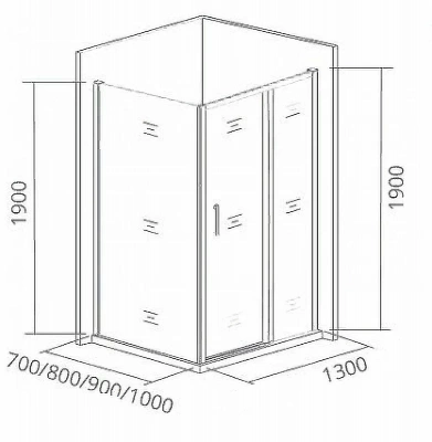 Душевой уголок Good Door Cofe WTW+SP 130х100 стекло прозрачное/профиль черный