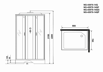 Душевая кабина Niagara Classic NG-43975-14Q 90x70