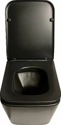Унитаз подвесной SantiLine SL-5004MB безободковый, с крышкой микролифт, черный матовый