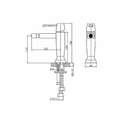 Смеситель для биде Caprigo Diamante 50-030 Золото