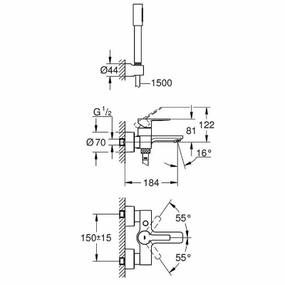 Смеситель для ванны Grohe Lineare 33850001