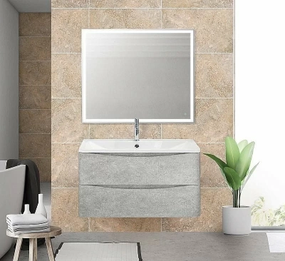 Тумба с раковиной BelBagno ACQUA 90 Cemento Verona Grigio