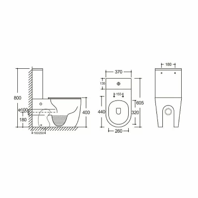 Унитаз CeruttiSpa ORLTER MB CT9866 безободковый, с бачком, с крышкой микролифт, черный матовый