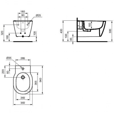 Биде подвесное Ideal Standard Connect E772201