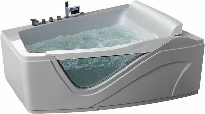 Ванна акриловая Gemy Glass Panel G9056 O 170х130 белая с гидромассажем