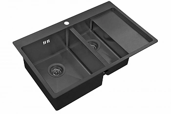 Мойка кухонная Zorg Inox PVD 5178-2-L Черная