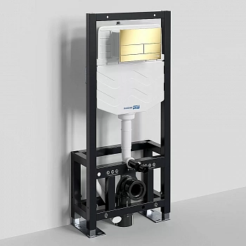 Инсталляция для унитаза WasserKraft Dill 61TLT.010.ME.PG04 с кнопкой глянцевое золото