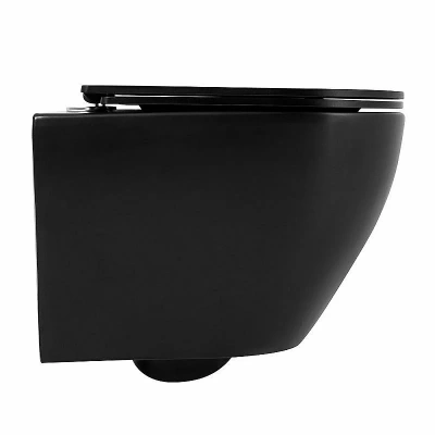 Унитаз подвесной BelBagno COLORATO BB062CHR-MB безободковый, с крышкой микролифт, с инсталляцией и кнопкой