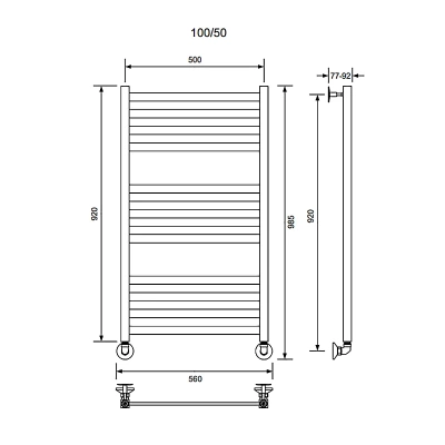 Полотенцесушитель водяной Veconi Vero-B V10050B-B черный