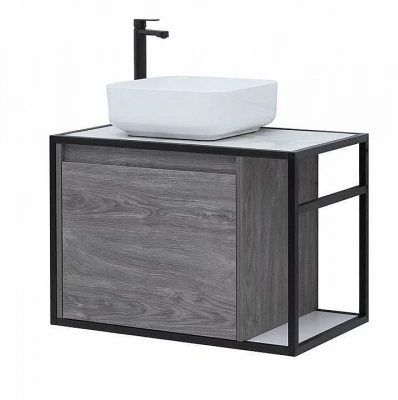 Тумба с раковиной Aquanet Nova Lite Loft 75 L/R дуб рошелье