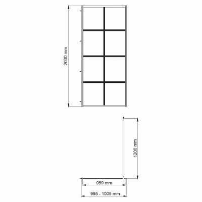 Душевая перегородка WasserKRAFT Glan 66W44 100x200