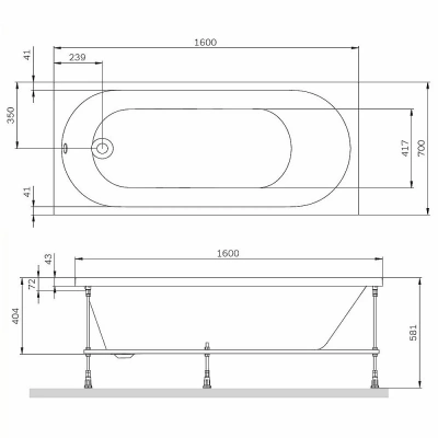 Ванна акриловая AM.PM X-Joy W94A-160-070W-A 160х70