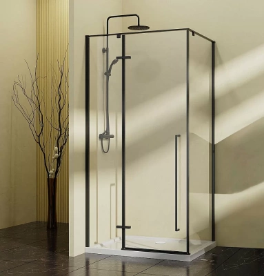 Душевой уголок Vincea Slim-N VSR-5SN9010CLB 100x90 стекло прозрачное/профиль черный