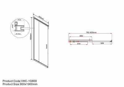 Душевой уголок Vincea GARDA VSS-1G8012CGB 120x80 черный/тонированный