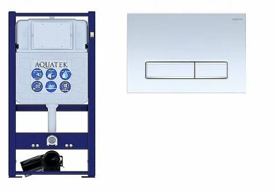 Инсталляция для унитаза Aquatek INS-0000016 с кнопкой KDI-0000021 белая