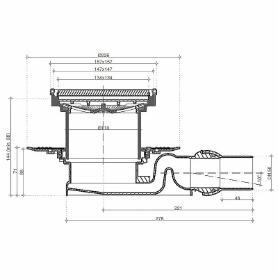 Душевой трап Pestan Confluo Standard 13000159 белый/золото