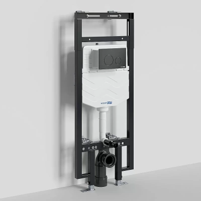 Инсталляция для унитаза WasserKraft Dinkel 58TLT.010.ME.MB02 с черной матовой кнопкой