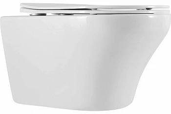 Унитаз подвесной Art&Max GINA AM218CHR/SC белый, с сиденьем микролифт, безободковый