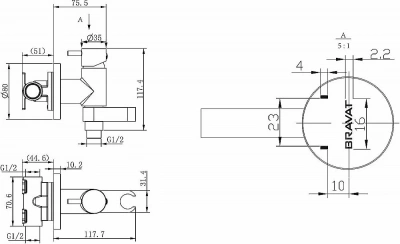 Гигиенический душ со смесителем Bravat Eler D9137BM-RUS