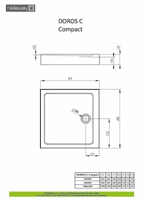 Душевой поддон Radaway Doros C Compact SDRC1010-05 100x100 белый