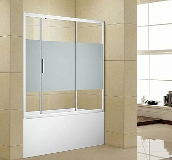 Шторка для ванны Aquanet Practic AE10-B-165H150U-CP 165 прозрачное стекло/шелкография