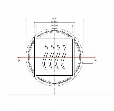 Душевой трап PESTAN Confluo Standard Vertical Tide Mask 15x15 с рамкой