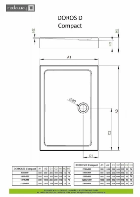 Душевой поддон Radaway Doros D Compact SDRD1080-05 100x80 белый