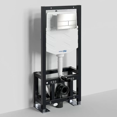 Инсталляция для унитаза WasserKraft Dill 61TLT.010.ME.BN04 с кнопкой никель