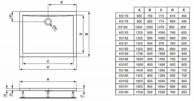 Душевой поддон Ideal Standard Ultra Flat K519001 170x90