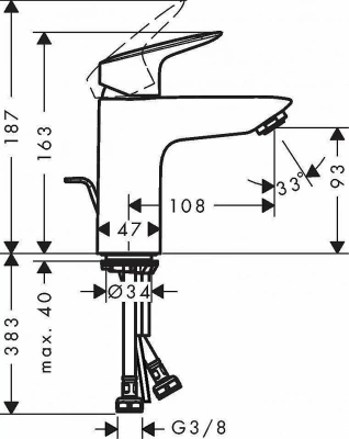 Смеситель для раковины Hansgrohe Logis 71100000