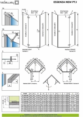 Душевой уголок Radaway Essenza New PTJ 100x90