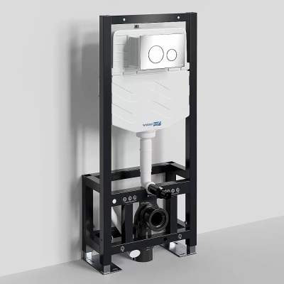 Инсталляция для унитаза WasserKraft Dill 61TLT.010.ME.CH02 с кнопкой хром