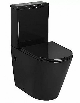 Унитаз Grossman Color GR-4480BS безободковый, с крышкой микролифт, с бачком, черный глянцевый