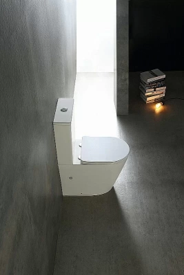 Унитаз-компакт SantiLine SL-5026  безободковый, слив торнадо, с бачком, с крышкой микролифт,белый