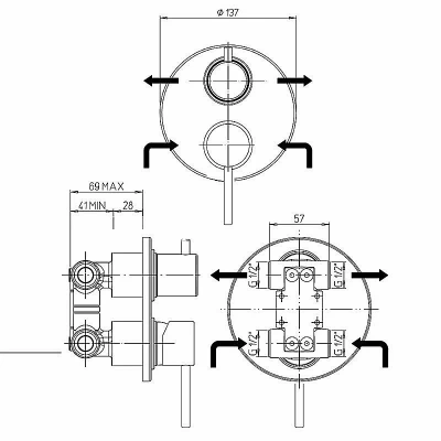 Душевая система PAINI Cox 78CRSET26911SH хром