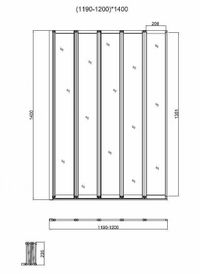 Шторка для ванны Vincea VSB-32120CL 120х140 стекло прозрачное/профиль хром