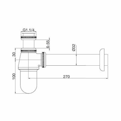 Сифон для раковины Webert AC0021010 золото