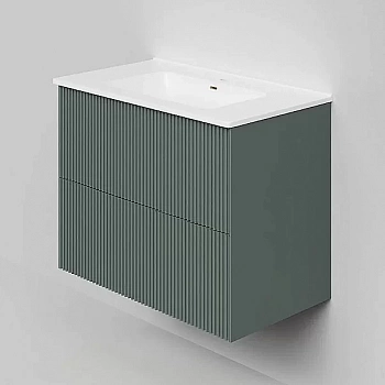 Тумба с раковиной La Fenice Terra Twin 80 FNC-01-TER-G-80-2 серо-зеленая матовая