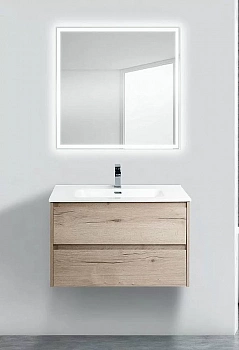 Тумба с раковиной BelBagno KRAFT 80 2C-SO/LOV-800-LVB Rovere Galifax Bianco