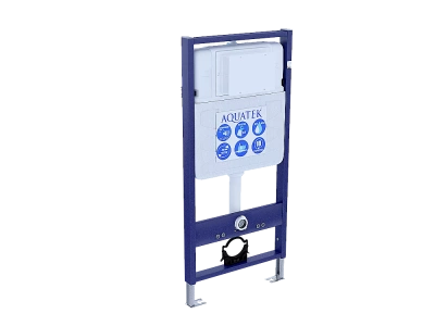 Унитаз с инсталляцией Aquatek Мия SET AQUATEK МИЯ 4в1 с белой кнопкой, с крышкой микролифт, безободковый