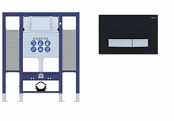 Инсталляция для унитаза Aquatek INS-0000015 с кнопкой KDI-0000031 черная матовая/никель