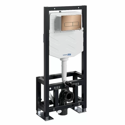 Система инсталляции для унитаза WasserKraft Dill 61TLT.010.ME.RG03 с кнопкой розовое золото