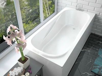 Ванна Эстет ALFA silk 170x75 белая матовая