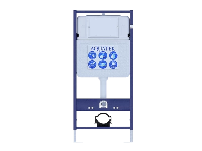Унитаз с инсталляцией Aquatek Мия SET AQUATEK МИЯ 4в1 с белой кнопкой, с крышкой микролифт, безободковый