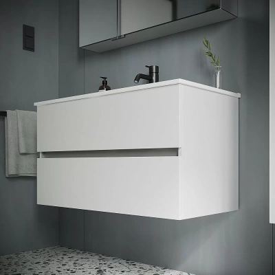 Тумба с раковиной Sancos Urban UR90W белый глянец