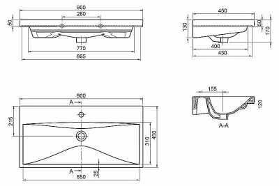 Тумба с раковиной BelBagno MARINO-CER 2C SO 90 Bianco Opaco