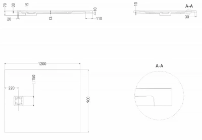 Душевой поддон Salini Oasi 120322MRF S-Stone 120x90 матовый